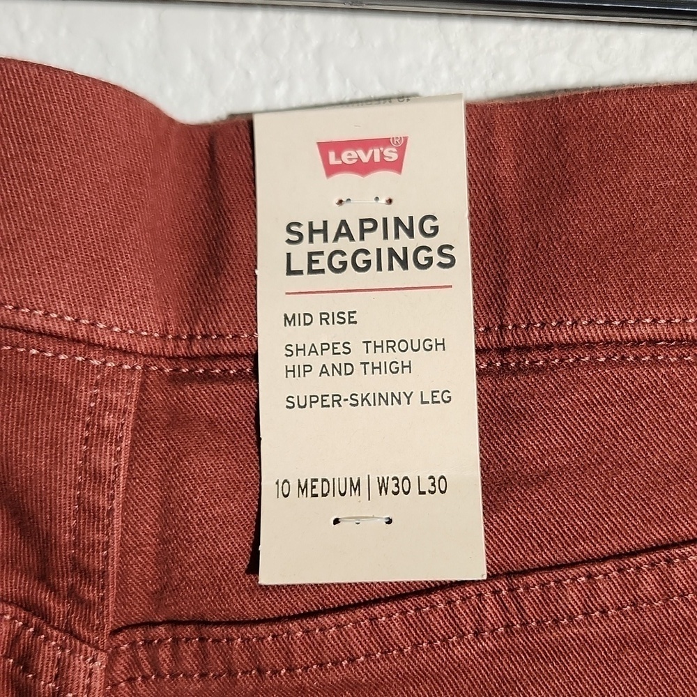 Levis Womens Shaping Leggings Maroon Rust Size 10 M NWT NEW 30 X 30 - Picture 5 of 14